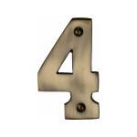 M Marcus Heritage Brass Numeral 4 - Face Fix 76mm Heavy font